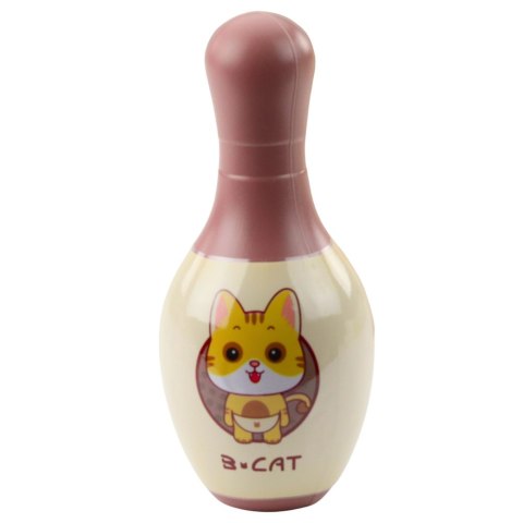 LEAN Toys Zestaw Kręgli z Kotkami Dla Dzieci 10 Kręgli 2 Kule Kolorowe