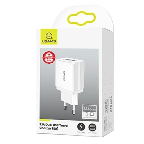 Ładowarka sieciowa 2xUSB T24 2,1A Biała USAMS