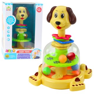 LEAN Toys Bąk Karuzelka Interaktywna Dla Malucha Piesek Kolorowe Piłeczki