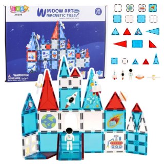 LEAN Toys Klocki Konstrukcyjne Magnetyczne Okienka Kosmiczne 58 el.