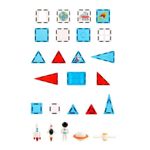 LEAN Toys Klocki Konstrukcyjne Magnetyczne Okienka Kosmiczne 58 el.