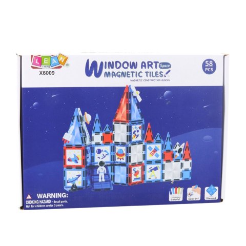 LEAN Toys Klocki Konstrukcyjne Magnetyczne Okienka Kosmiczne 58 el.