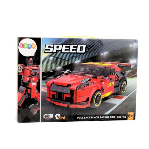 LEAN Toys Klocki Konstrukcyjne Robot Auto 2w1 GT3 Czerwony 335 el.