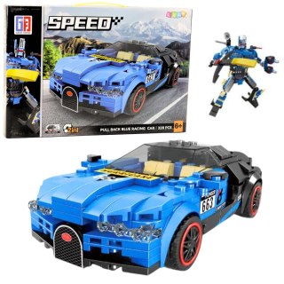 LEAN Toys Klocki Konstrukcyjne Robot Auto 2w1 Hurricane Niebieski 328 el.