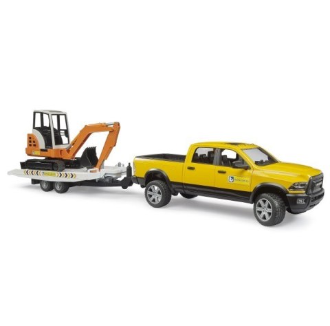 Auto Dodge RAM 2500 Service z przyczepką i mini koparką BRUDER