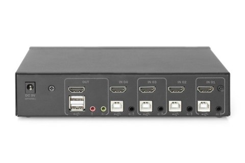 Przełącznik KVM 4 portowy HDMI, 4K 30Hz Digitus