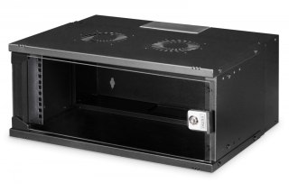 Szafa sieciowa wisząca 19" 4U, SOHO PRO 240 x 540 x 400 mm, nośność 60kg, drzwi szyba, niezłożona, Czarna Digitus