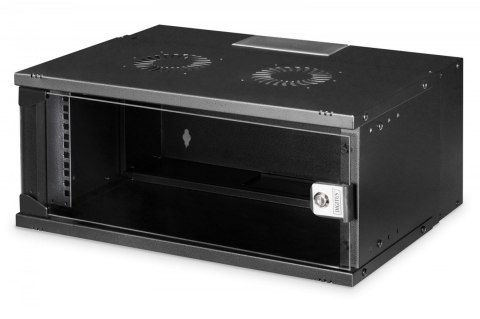 Szafa sieciowa wisząca 19" 4U, SOHO PRO 240 x 540 x 400 mm, nośność 60kg, drzwi szyba, niezłożona, Czarna Digitus