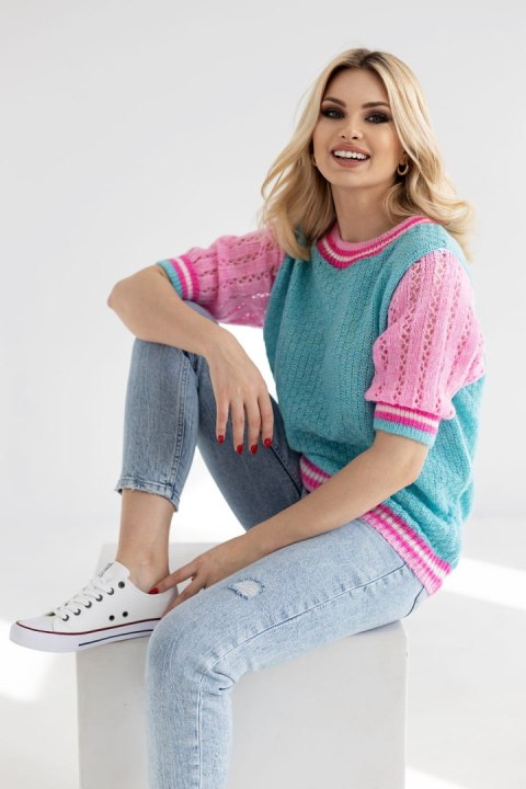 Sweter Damski Model 30093 Dark Mint - PeeKaBoo Sweter Damski Model 30093 Dark Mint - PeeKaBoo