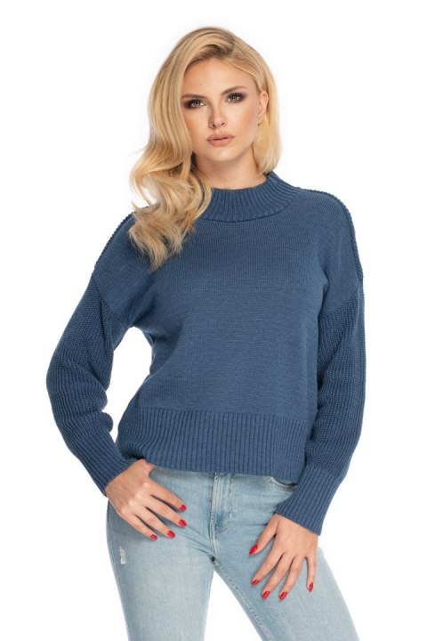 Sweter Damski Model 70035 Denim Jeans - PeeKaBoo Sweter Damski Model 70035 Denim Jeans - PeeKaBoo