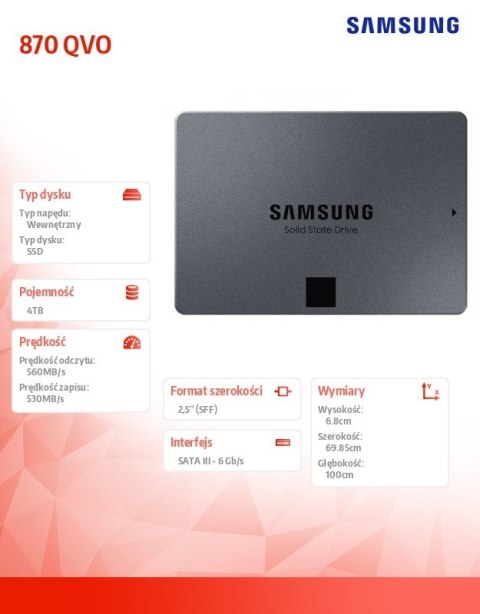 Dysk SSD 870QVO MZ-77Q4T0BW 4TB Samsung