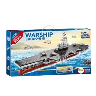 LEAN Toys Klocki Konstrukcyjne WARSHIP 003 Duży Lotniskowiec 1:420 2151 el.