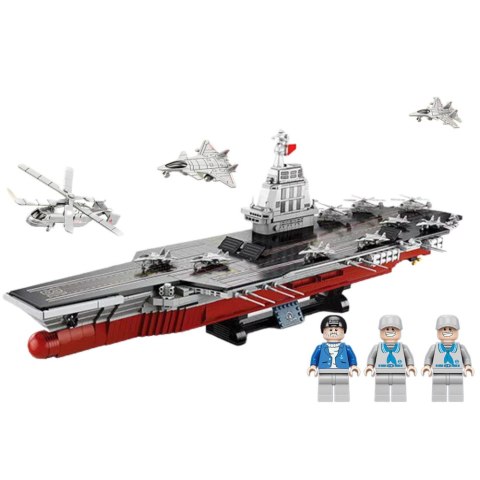 LEAN Toys Klocki Konstrukcyjne WARSHIP 003 Duży Lotniskowiec 1:420 2151 el.