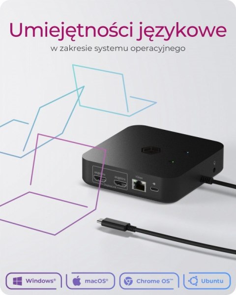 Stacja dokująca IB-DK4090-C 12w1, 3x HDMI,LAN,USB, PD do 100W IcyBox