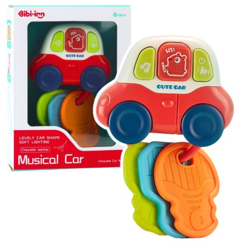 LEAN Toys Interaktywne Autko z Gryzakami Klucze Dla Malucha Światła Dźwięki