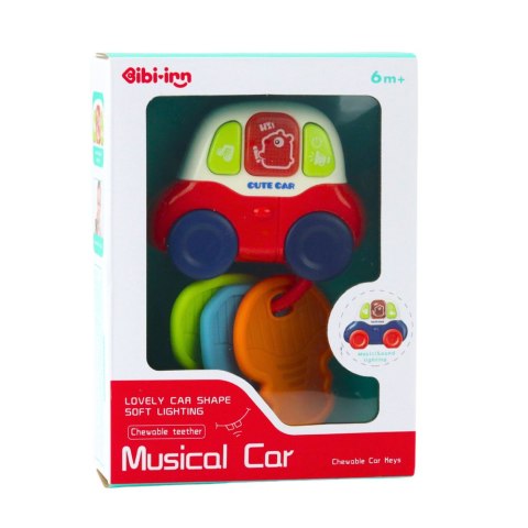 LEAN Toys Interaktywne Autko z Gryzakami Klucze Dla Malucha Światła Dźwięki
