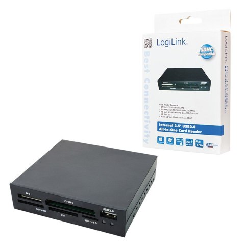 Czytnik kart pamięci, USB2.0, wewnętrzny 3,5" LogiLink