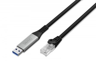 Kabel adapter USB-A - RJ45 Kat. 6A S/FTP, 1 Gbit/s, USB 3.2 Gen1, LSZH, 2m Digitus