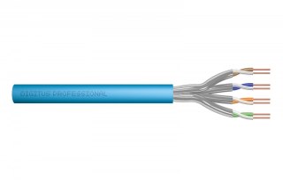 Kabel teleinformatyczny instalacyjny kat.6A, S/FTP, Eca, drut, AWG 23/1, LSOH, 50m ofoliowany Niebieski Digitus