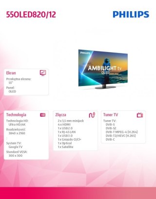 Telewizor 55 cali OLED 55OLED820/12