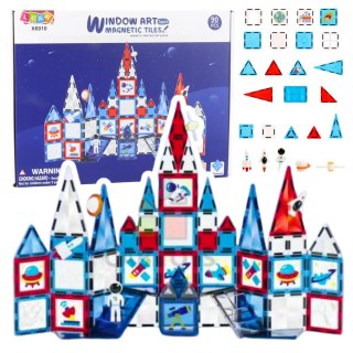 LEAN Toys Klocki Konstrukcyjne Magnetyczne Okienka Kosmiczne 90 el.