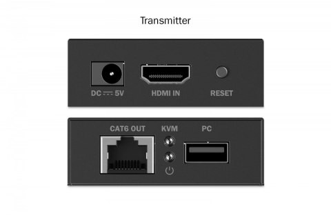 Przedłużacz (extender) po skrętce kat.6 HDMI 4K/30Hz z KVM USB 1.1 do 40m/70m, max. 253 odbiorniki, sterowanie IR - zestaw (odbi Digitus
