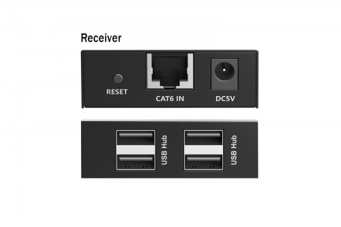 Przedłużacz (extender) po skrętce kat.6 USB 2.0 do 150m, 4x USB-A do 480 Mbps, 1x RJ45 (Gigabit Ethernet) - zestaw (odbiornik/na Digitus