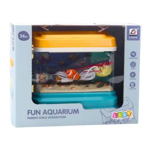 LEAN Toys Akwarium Na Wodę Edukacyjne Magnetyczne Rybki Lampka LED Dźwięki Bąbelki