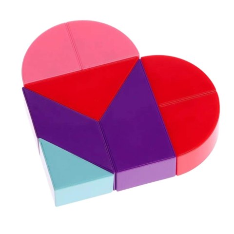 LEAN Toys Klocki Magnetyczne Tangram Układanka Serce Naklejki 8 el.