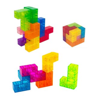 LEAN Toys Klocki Magnetyczne Układanka Magic Cube 156 Kart Z Wyzwaniami 9 el.