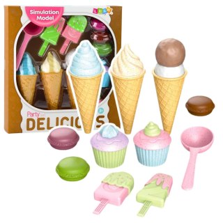 LEAN Toys Zestaw Lodów i Słodkośći Babeczki Makaroniki Odgrywanie Ról
