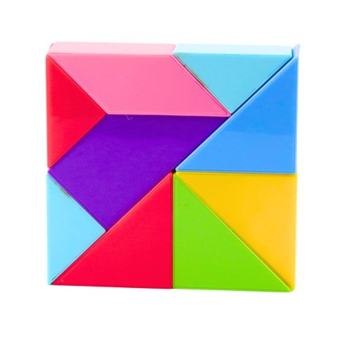 LEAN Toys Klocki Magnetyczne Tangram Kolorowa Układanka Naklejki 9 el.