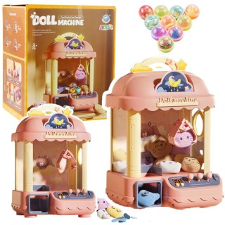 LEAN Toys Maszyna Do Łapania Pluszaków Słodyczy Na Żetony Światła Dźwięki Różowa
