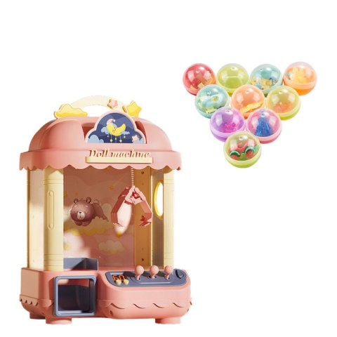 LEAN Toys Maszyna Do Łapania Pluszaków Słodyczy Na Żetony Światła Dźwięki Różowa