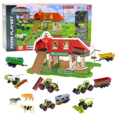 LEAN Toys Zestaw Farma Stodoła Traktory Figurki Zwierzęta 42 el.