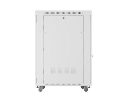 Szafa instalacyjna rack stojąca 19 cali 27U 800x1000 drzwi perforowane LCD szara (Flat pack) Lanberg