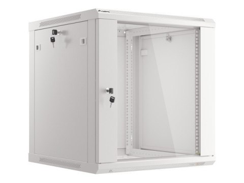 Szafa instalacyjna wisząca 19'' 12U 600X600mm szara (drzwi szklane) Lanberg