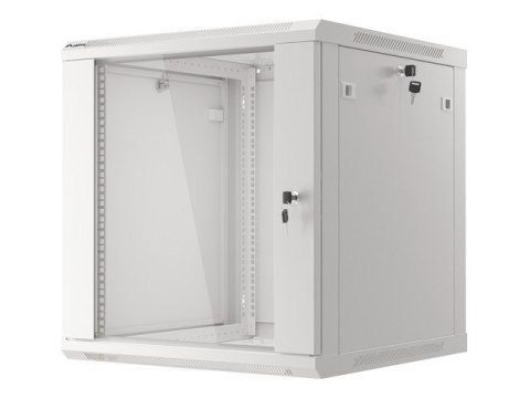 Szafa instalacyjna wisząca 19'' 12U 600X600mm szara (drzwi szklane) Lanberg
