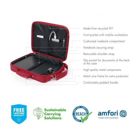 Torba na laptopa Eco Multi BASE 15-17.3 cala czerwona DICOTA