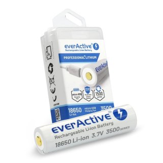 Akumulator 18650 3,7V Li-ion 3500 mAh micro USB EverActive