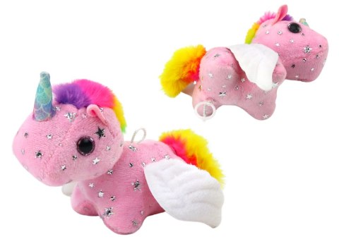 LEAN Toys Jednorożec Konik Pluszowy Naciągany Skaczący Różowy