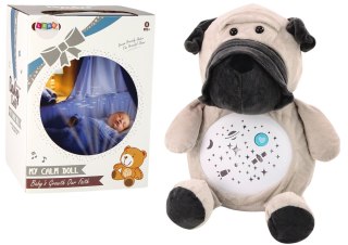 LEAN Toys Pluszowy Miś Usypiający Światła Dźwięki Tryb Nocny i Dzienny Piesek