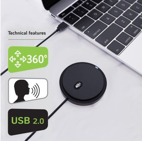 Mikrofon konferencyjny dookólny USB 2.0 z wyciszeniem Techly