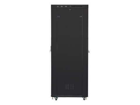 Szafa stojąca Rack 19 cali 47U 800x1000mm, drzwi perforowane LCD (FLAT PACK) czarna