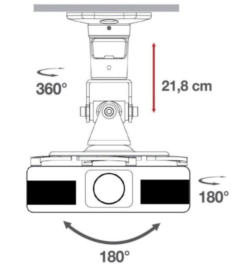 Uchwyt sufitowy do projektora 22cm 10kg Techly