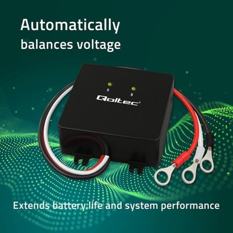 Balanser napięcia 24V do akumulatorów 2x12V | 5A | LiFePO4 AGM GEL Qoltec