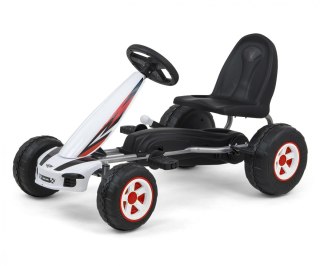Gokart na pedały Viper biało-czarny Milly Mally