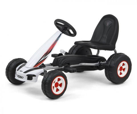 Gokart na pedały Viper biało-czarny Milly Mally