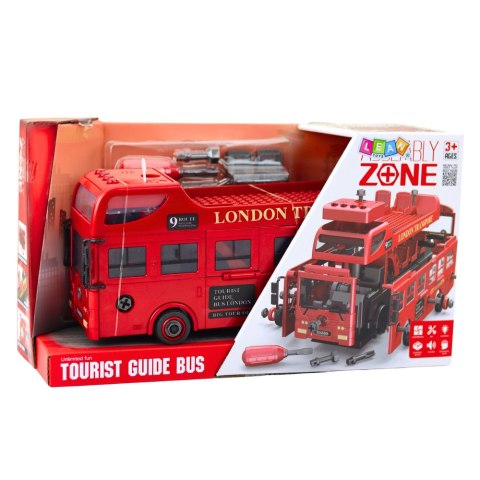 LEAN Toys Autobus Piętrowy Do Skręcania London Transport Narzędzia Światła Dźwięki