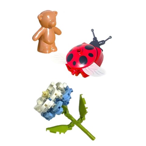 LEAN Toys Klock Konstrukcyjne Kompozycja Kwiatowa Z Biedronkami W Kopule 596 el.